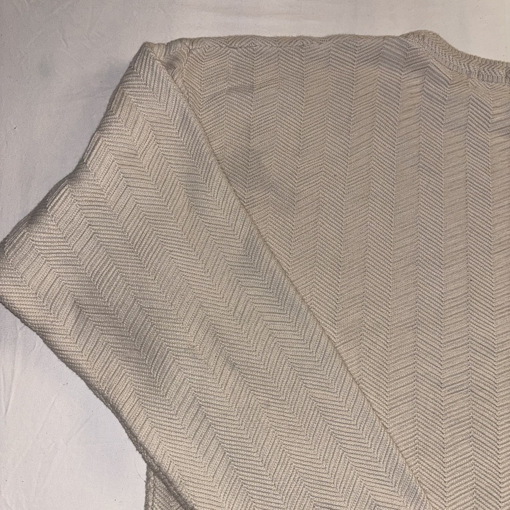 Vintage Chaps Ralph Lauren Sweater Men XL Beige Cream Herringbone Knit Crewneck - Picture 3 of 11